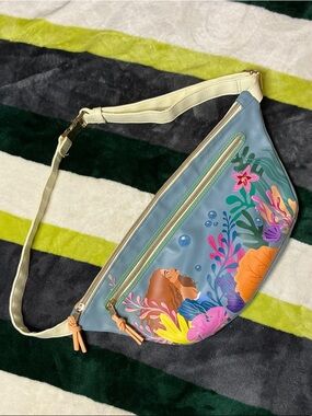 Disney Blue Floral Mermaid Crossbody Waist Bag